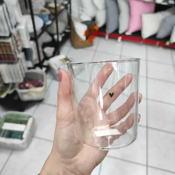 Bastion Collections Sklenka Tumbl M - Heart in black, 300 ml b380150