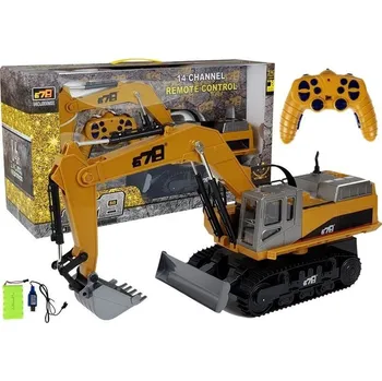 RC model DÁLKOVĚ OVLÁDANÉ STAVEBNÍ VOZIDLO RC BAGR BULDOZER HRAČKA LED SVĚTLA