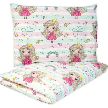 Povlečení Dětské povlečení, bavlna 2D 140x200/70x80 - Duhová Víla, Baby Nellys, růžové