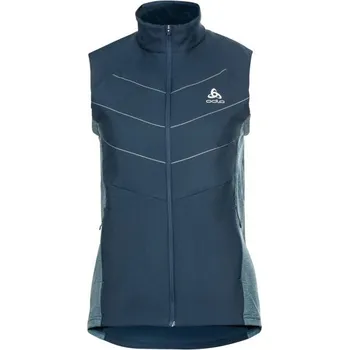 Dámská vesta Dámská běžecká vesta Odlo W RUN EASY S-THERMIC VEST M Modrá, Bílá