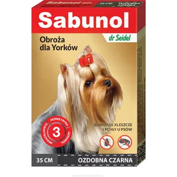 Antiparazitikum pro psa Sabunol obojek proti blechám a klíšťatům pro psa jorkšíra, černý, 35 cm