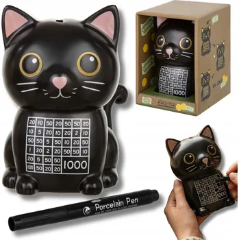 Obraz Pokladnička Kočka, která krade mince - dárek pro dítě, k narozeninám, opakovaně použitelná