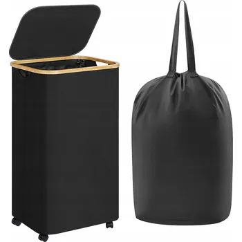 Koš na prádlo Eyeleaf Velký Skládací Koš na Prádlo s Víkem a Kolečky 100L