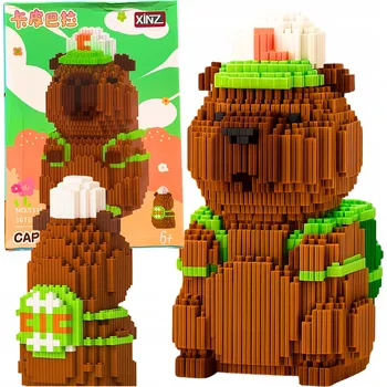 ostatní stavebnice Stavebnice Kapybara Batoh Čepice Baseball Konstrukční sada kostek Figurka