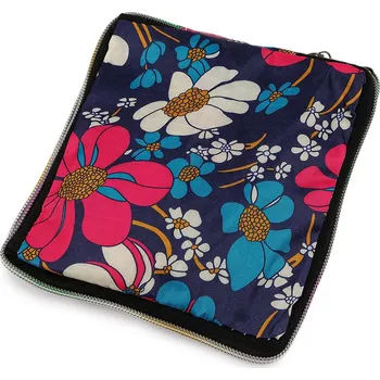 Sportovní taška Skládací nákupní taška se zipem pevná 38x44 cm, barva 53 modrá berlínská květ