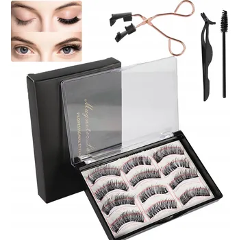 Umělé řasy Magnetické řasy sada: 12 ks + PINZETA + kartáček na řasy, pro líčení