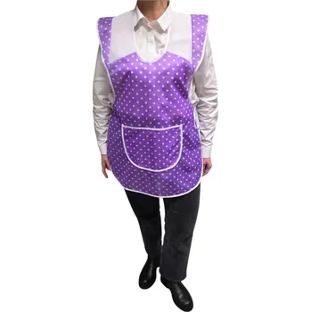 Kuchyňská zástěra STYLOVÁ NYLONOVÁ ZÁSTĚRA NA VÁZÁNÍ DÁMSKÁ FIOLET KROPKA