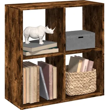 Knihovna vidaXL Knihovna/dělící stěna 69,5x29x69,5 cm kompozitní dřevo [858004] Barva: kouřový dub