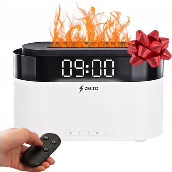 Zvlhčovač vzduchu Elegantní aroma difuzér s efektem plamene krbu na esenciální oleje