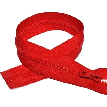 Zip kostkový 5 mm 65 cm dělitelný Červený