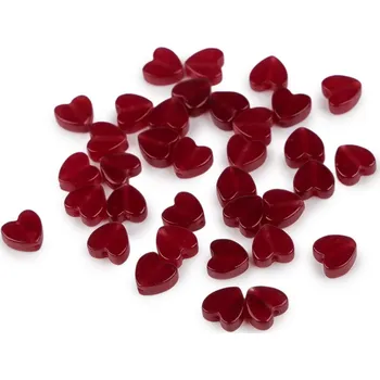 Korálek Minerální a skleněné korálky srdce Ø6 mm, barva 4 červená tmavá sklo