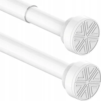 Tyč na sprchový závěs Aiitomg Ocelová Rozpěrná Tyč na Závěsy do Sprchy 73-145 cm bílá