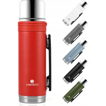 Termoska Termoska SANTECO 1L s hrnkem, Z Nerezové Oceli, stříbrno-červený