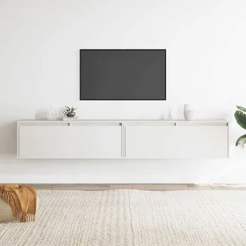 vidaXL Nástěnné skříňky 2 ks bílé 100x30x35 cm masivní borové dřevo