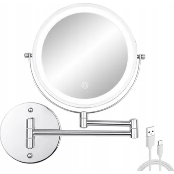 Kosmetické zrcátko FFOWCYE Zrcadlo Kosmetické LED 1X/10X Zvětšení USB