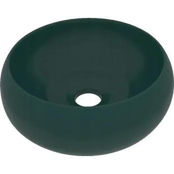 Umyvadlo Kulaté umyvadlo matné tmavě zeleň 400 x 150 mm keramické
