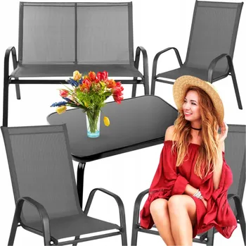 Zahradní sestava Sada kovového zahradního nábytku Go Garden šedá, 4 díly