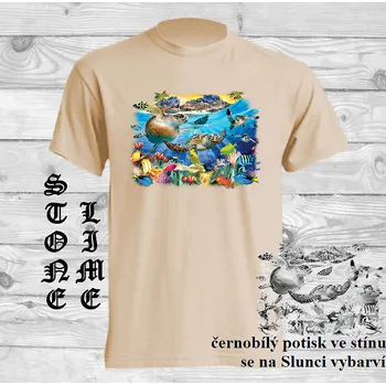 Pánské oblečení panske-bavlnene_tricko_uv_potisk_morske_zelvicky Barva: Lime stone - krémová, velikost: XL