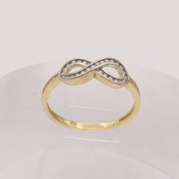 Prsten Zlatý prsten se zirkony nekonečno