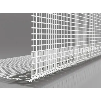Stavební profil Covernit Rohová lišta LKS AL s prolisem a tkaninou 100 x 100 x 2000 mm