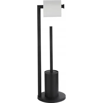 WC štětka WC ŠTĚTKA ČERNÁ S DRŽÁKEM NA PAPÍR 2v1 VOLNĚ STOJÍCÍ STABILNÍ MODERNÍ