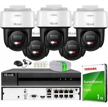 Bezpečnostní kamera Monitorovací sada 5 IP kamer PTZ-N2C600M-DE 6MP HiLook od Hikvision 1TB