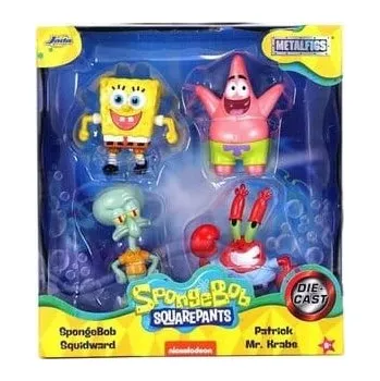 Figurka Figurka Mattel Spongebob v kalhotách Patrik, Sépiák, pan Krabs – sada figurek