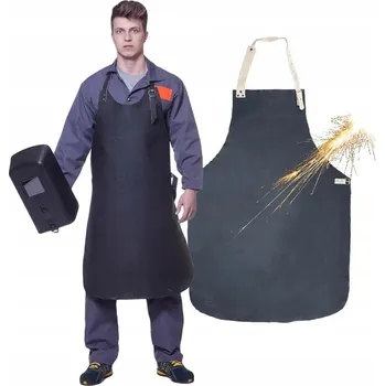 Pracovní zástěra Svářečská Zástěra Ochranná Nehořlavá Kožená Pevná Polský 62x92 cm