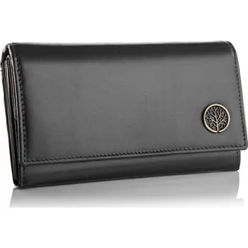 Peněženka Peněženka Betlewski kožená černá velká se zápinkou, 7 přihrádek