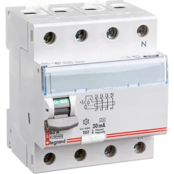 Proudový chránič Proudový chránič 3-fázový 4P 63A 0,03A typ A P3004 TX3 Legrand