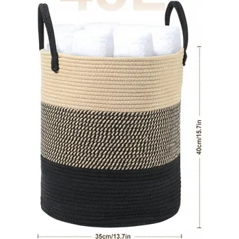 Koš na prádlo HDRNT Bavlněný koš na prádlo 45L s uchem do koupelny a pokoje