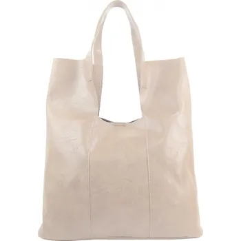 Kabelka Velká béžová shopper dámská kabelka s crossbody uvnitř - Rozbaleno