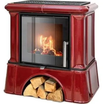 Krbová kamna ABX Ikaria Exklusive kachlový sokl bordó