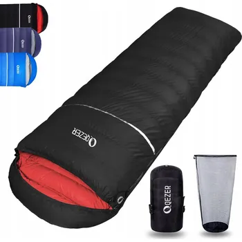 Spacák QEZER Zimní spacák Lehký do -18 °C pro Camping Trekking Černý