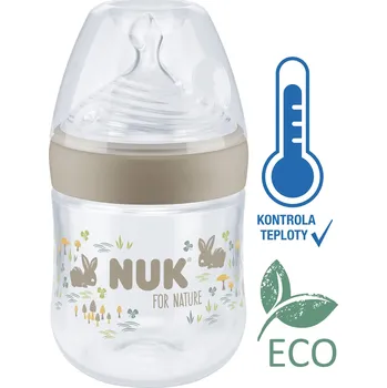 Kojenecká láhev NUK for Nature láhev s kontrolou teploty 150 ml hnědá