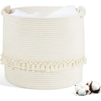 Koš na prádlo HDRNT Bavlněný koš na prádlo 38L s uchy, do koupelny i na hračky