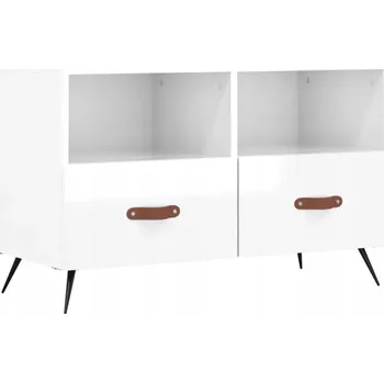 Televizní stolek VidaXL TV stolek, bílý, vysoký lesk,