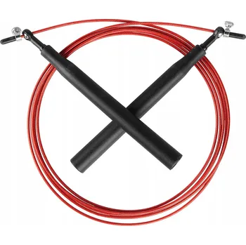 Švihadlo Sportvida plastové Švihadlo 300 cm červené