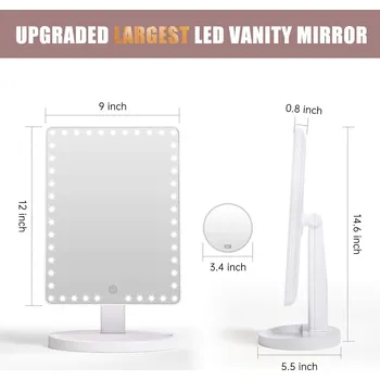 Kosmetické zrcátko FASCINATE Kosmetické zrcátko s LED osvětlením, 10x zvětšení, 360° otočné