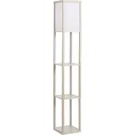 HOMCOM Stojací lampa se 3 policemi Stojací lampa, interiérové osvětlení, E27, do 40W, E1-MDF, akryl, dub+bílá, 26x26x160 cm| Aosom