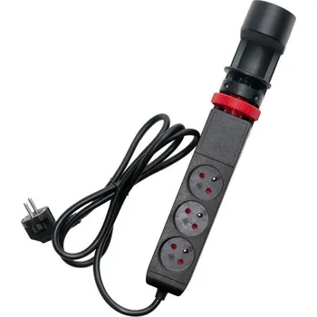 Prodlužovací kabel Retlux- Prodl. kabel s uchycením na stůl 3Z Typ E + 2xUSB-A + 1xUSB-C 1,5m černá