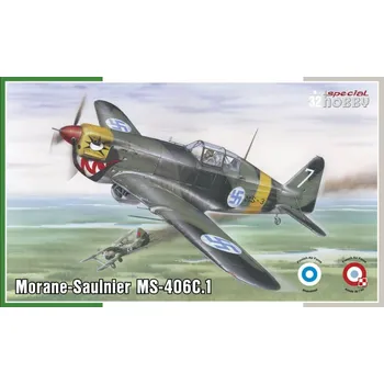 Plastikový model 1/32 Morane-Saulnier MS-406C.1 (3x camo)