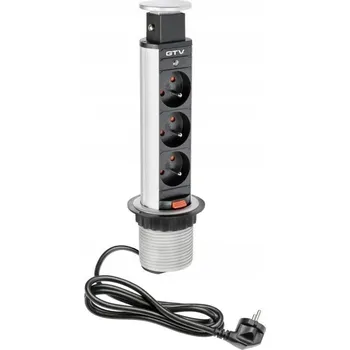 Elektrická zásuvka Zásuvka, Stolní elektrická lišta GTV stříbrná