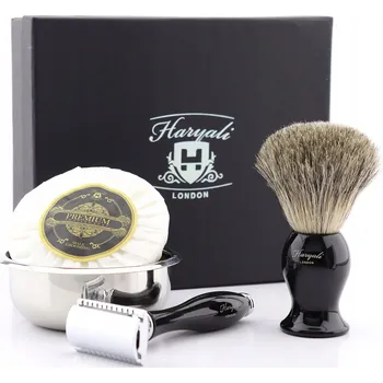 Holicí strojek HARYALI LONDON Černá sada na holení, 4dílná
