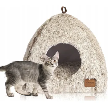 Pelíšek pro kočku CATISM Pelíšek Pro Kočky Cave House kávová barva 40 x 40 cm