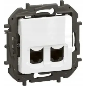 Elektrická zásuvka LEGRAND NILOE BÍLÁ Dvojitá počítačová zásuvka 2x RJ45 kat.6A STP NILO3