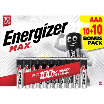 Článková baterie Alkalická baterie Energizer AAA (R3) 20 ks