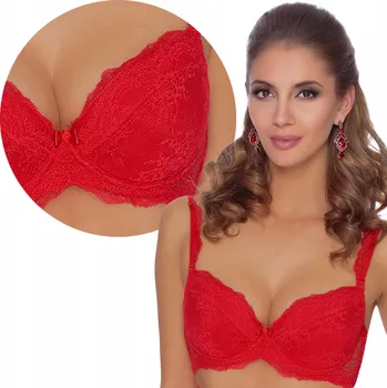 Dámské spodní prádlo Róża push-up podprsenka červená velikost 70A
