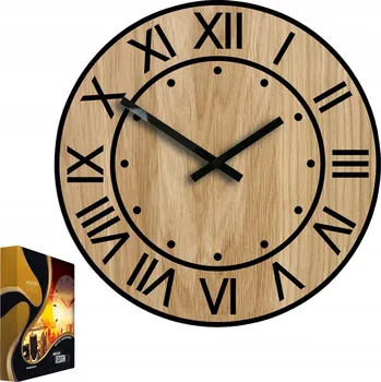 Hodiny Nástěnné hodiny dřevěné dubové akrylové Artur Wood 33cm Kulatý Quartz