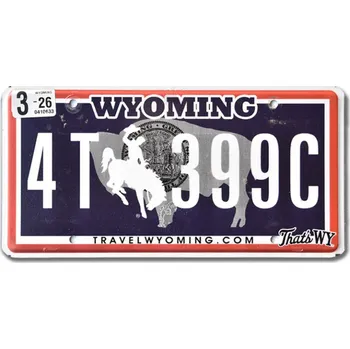 Plechová cedule Americká SPZ Wyoming Black Bison